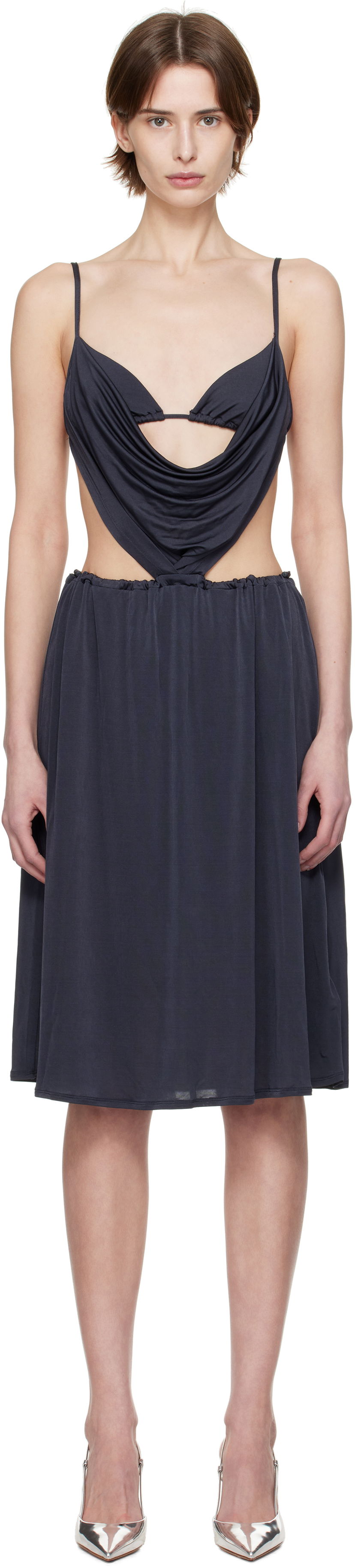 Mekko Diesel Diesel D-Showomen Cowl Neck Midi Dress Tummansininen | A17621 0QMAX