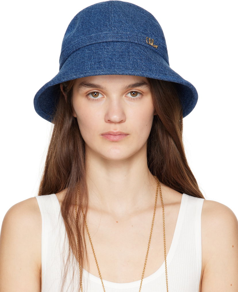 Hattu CHLOÉ Chloé 'The Chloé' Iconic Denim Bucket Hat Sininen | CHC25SD020GDN