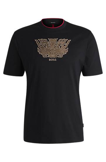 T-paita BOSS BOSS Creation of the Gods T-Shirt with Taotie Embroidery Musta | 50533822