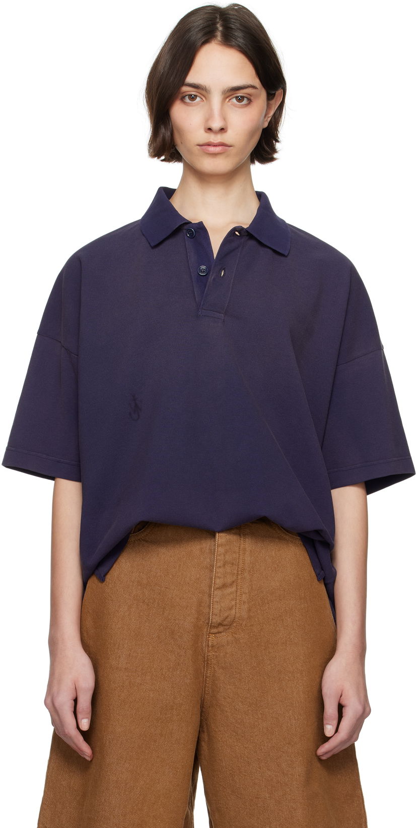 Poolopaita JW Anderson JW Anderson Anchor Print Polo Tummansininen | JO0269-PG1808