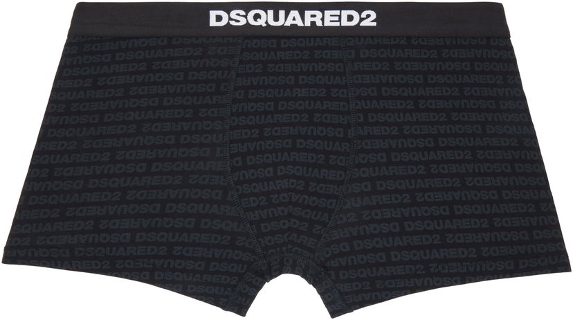 Nyrkkeilijät DSQUARED2 Dsquared2 Printed-Logo Boxer Briefs Musta | D9LDC5510