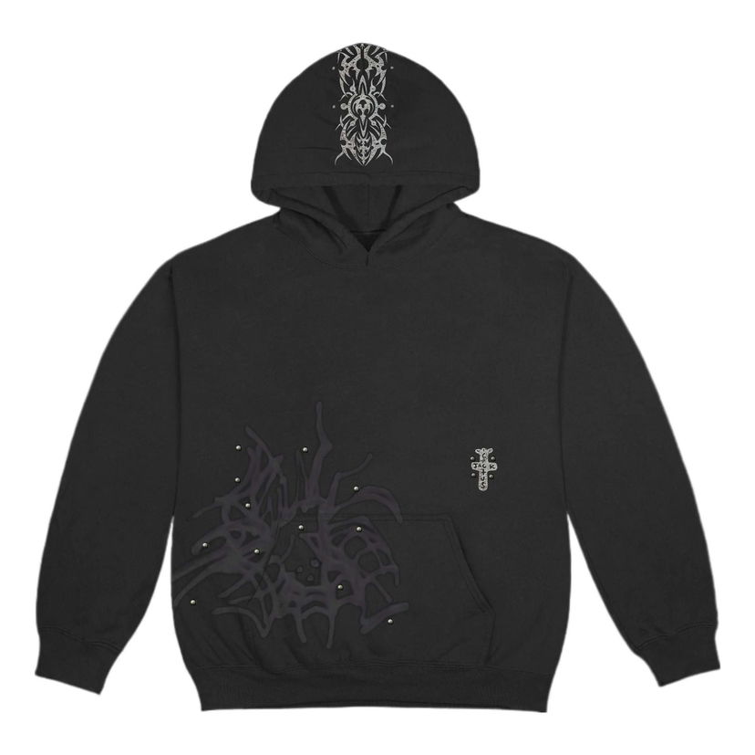 Huppari Cactus Jack by Travis Scott Travis Scott Cactus Jack FW22 Studded Hoodie Musta | TS-22FW007