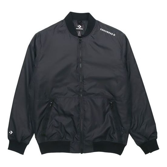 Bomber-takki Converse Converse Aviator Baseball Woven Windproof Jacket Musta | 10018368-A03