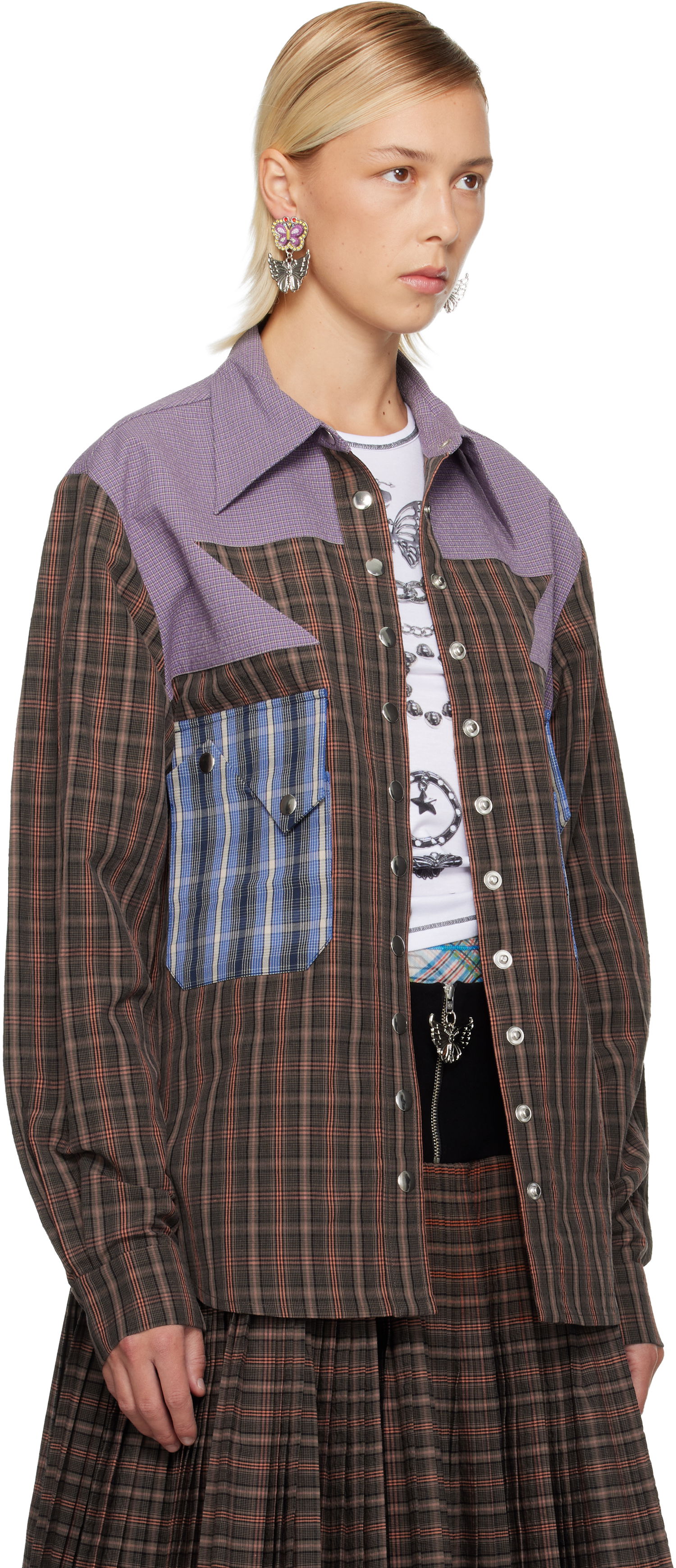 Paita Chopova Lowena Vega Plaid Patchwork Button-Up Shirt Monivärinen | 2319, 1