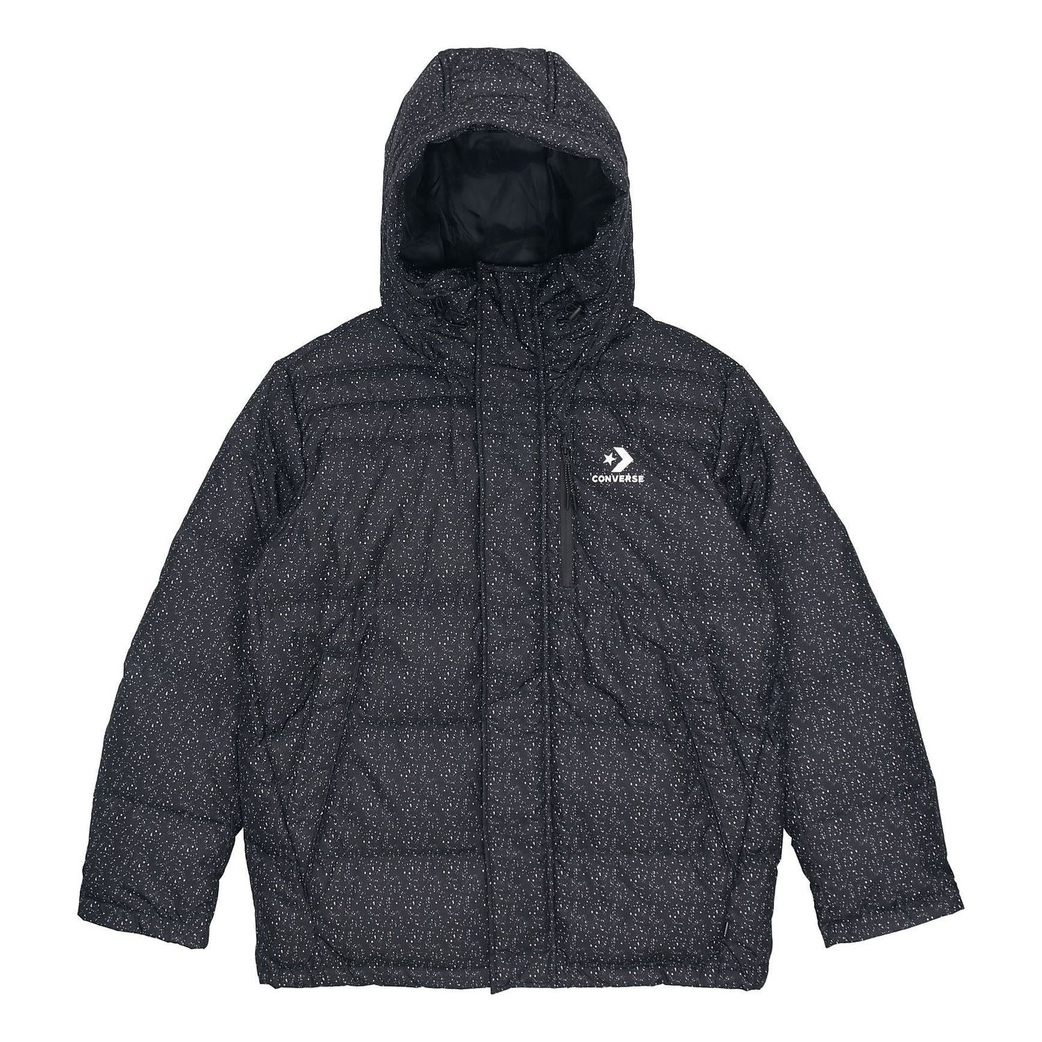 Puffer takki Converse All-Over-Print Down Fill Puffer Jacket Musta | 10019322-A02, 0