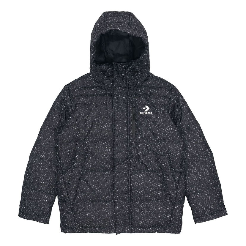 Puffer takki Converse All-Over-Print Down Fill Puffer Jacket Musta | 10019322-A02