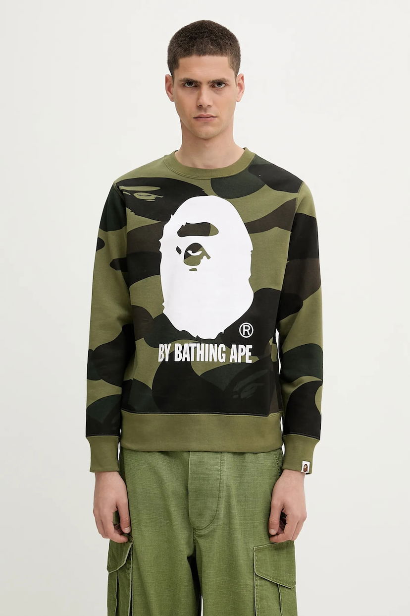 Huppari BAPE A Bathing Ape Giant 1St Camo By Bathing Ape Crewneck Sweatshirt Vihreä | 1L30113011