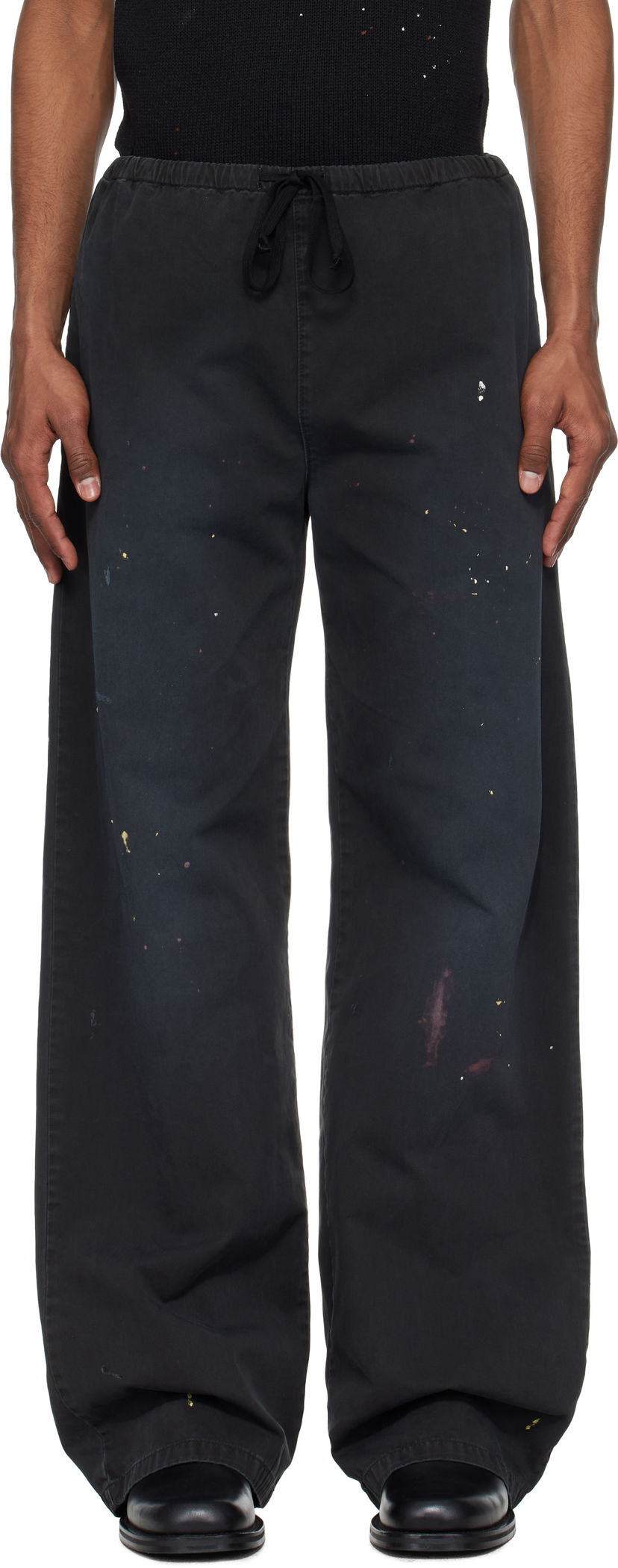 Verryttelyhousut Maison Margiela MM6 Maison Margiela Cotton Paint Splatter Trousers Musta | SH2KA0030 M35435