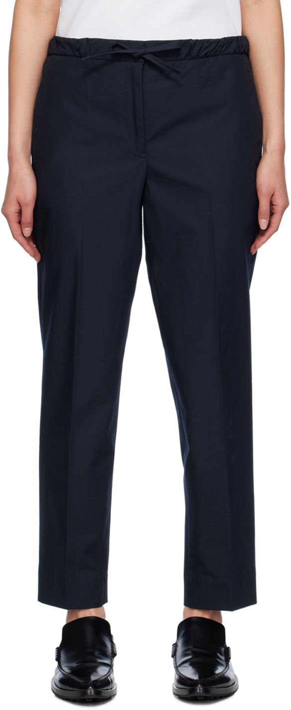 Housut Jil Sander Cropped Trousers Tummansininen | J40KA0015_J45039, 0