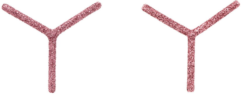 Korvakorut Y/PROJECT Pink Mini 'Y' Earrings Vaaleanpunainen | 640EA001