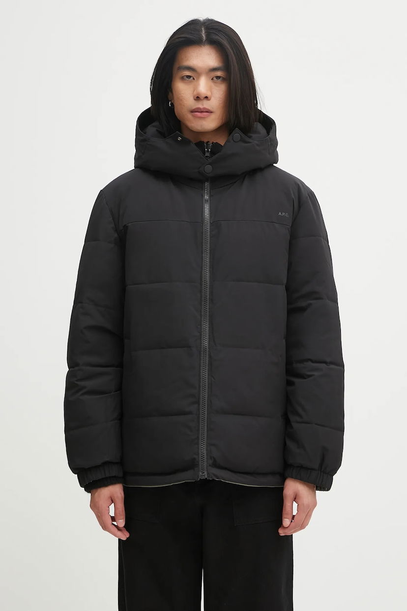 Puffer takki A.P.C. A.P.C. Doudoune Sam Hooded Puffer Jacket Musta | PSALJ.H30208