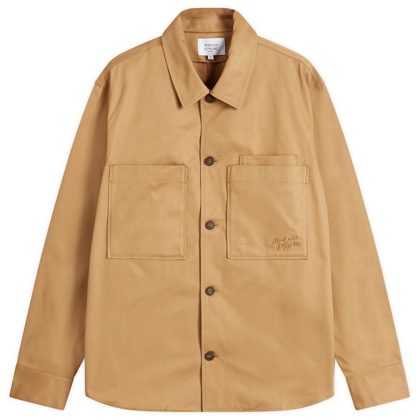 Paita MAISON KITSUNÉ Cotton Gabardine Overshirt Beige | MM00401WW0078-P245