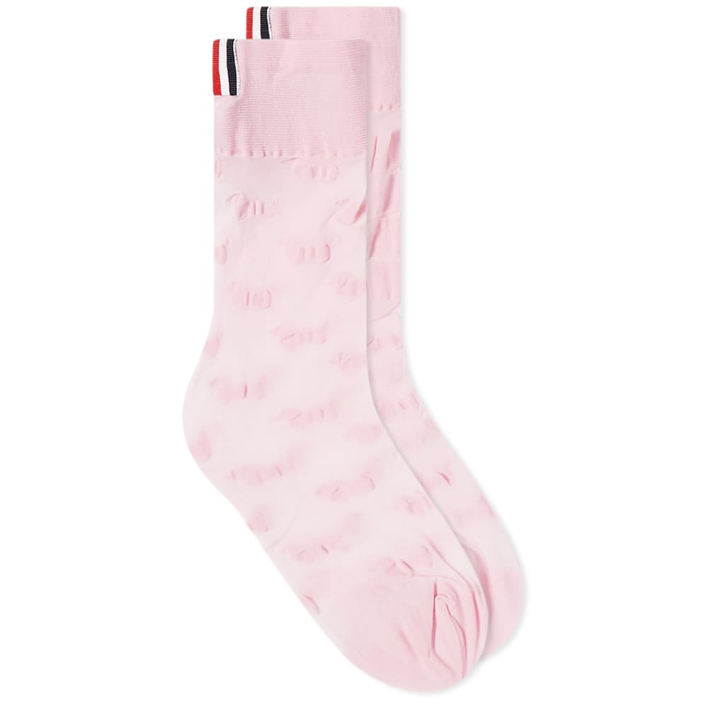 Sukat Thom Browne Hector Sheer Mid Calf Sock Vaaleanpunainen | FAS130A-Y7007-680, 0