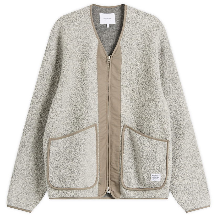 Takki NORSE PROJECTS Otto Sherpa Wool Fleece Jacket Harmaa | N55-0647-1500