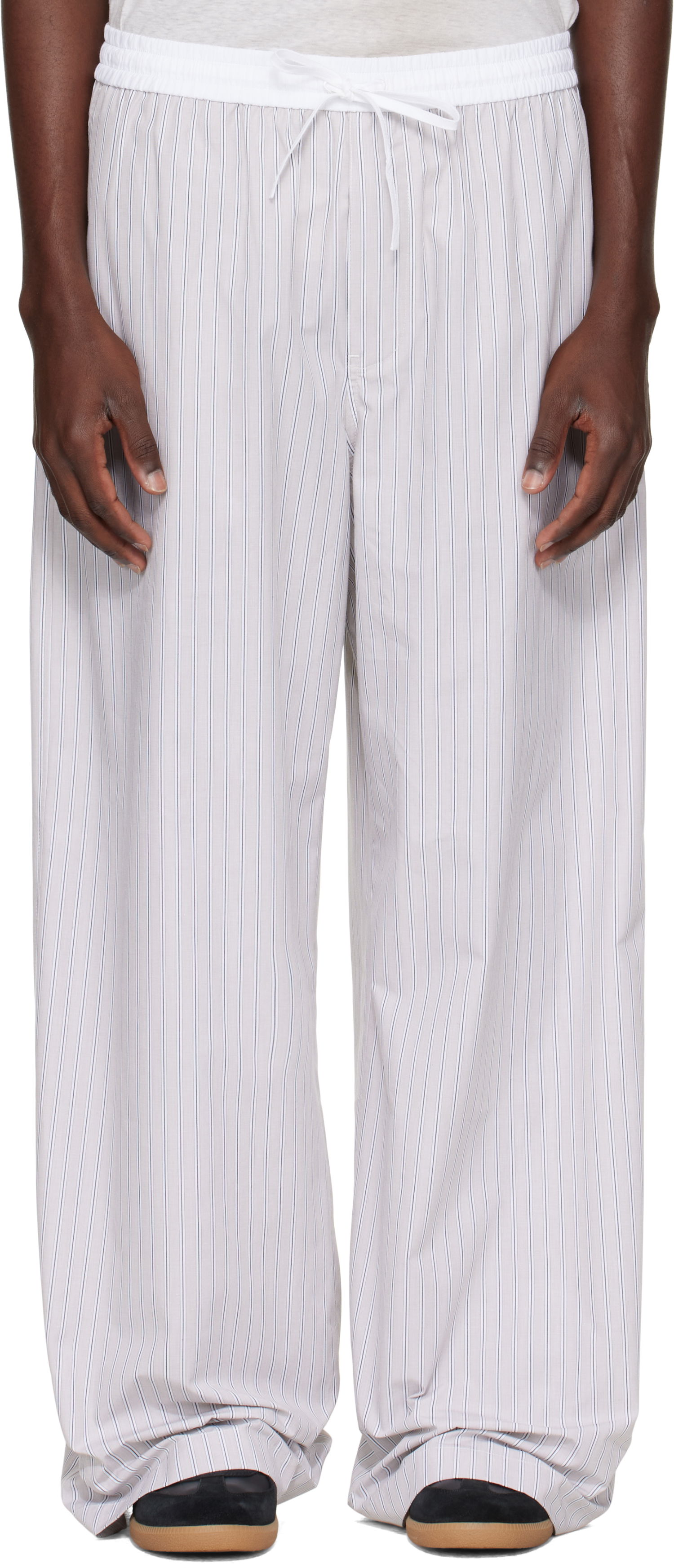 Housut Acne Studios Acne Studios Striped Trousers Valkoinen | CK0128-, 0