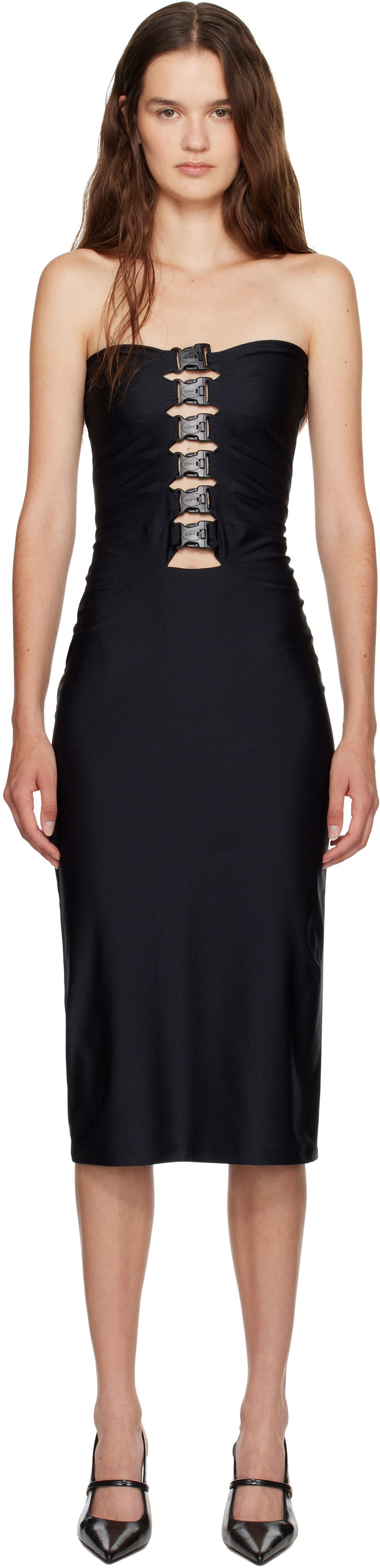 Mekko Coperni Coperni Multi Buckle Midi Dress Musta | COPR231F5001