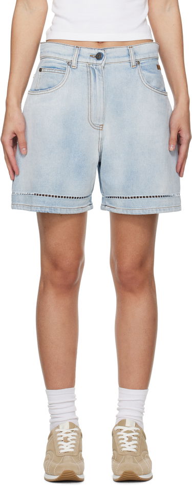Shortsit MSGM MSGM Perforated Light Washed Denim Shorts Sininen | 3841MDB230X 257271, 0