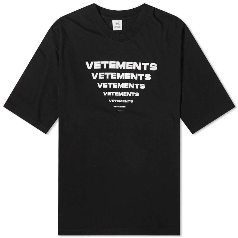 T-paita VETEMENTS Pyramid Logo T-Shirt Musta | UE64TR140B