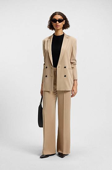 Housut BOSS Wide Leg Trousers Beige | 50540807, 1