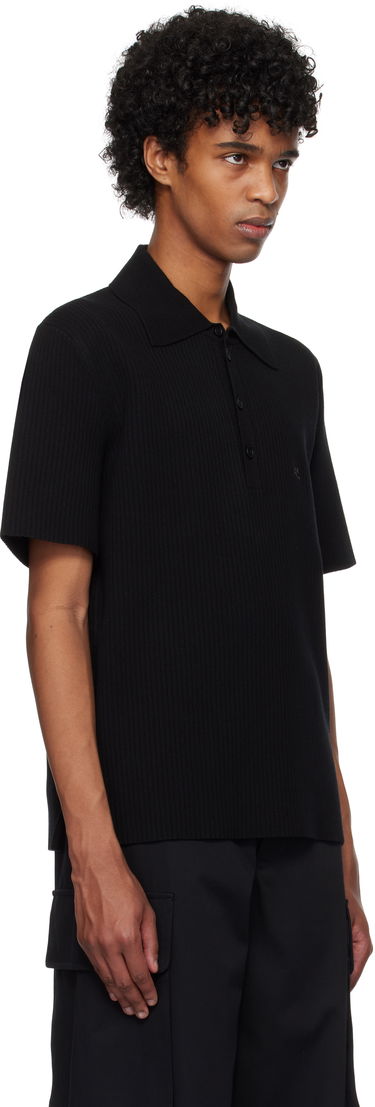 Poolopaita Courrèges Courrèges Rib Knit Polo Musta | 125MPO047FI0001, 1