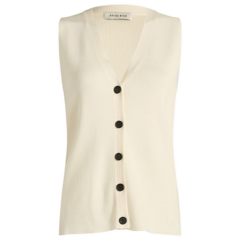 Liivi Anine Bing Anine Bing Lawrence Knit Vest, Size Large Valkoinen | A-09-10868-IVY26