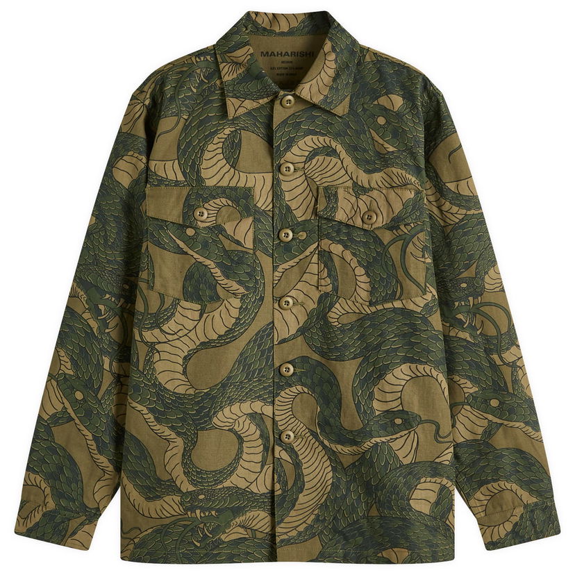 Paita Maharishi Maharishi Snakeskin Utility Overshirt, Size Large Vihreä | 6037-GRN