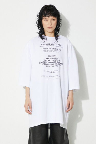 T-paita Fiorucci Fiorucci Invitation Print T-Shirt Valkoinen | U01FPTSH107CJ01WH01, 2