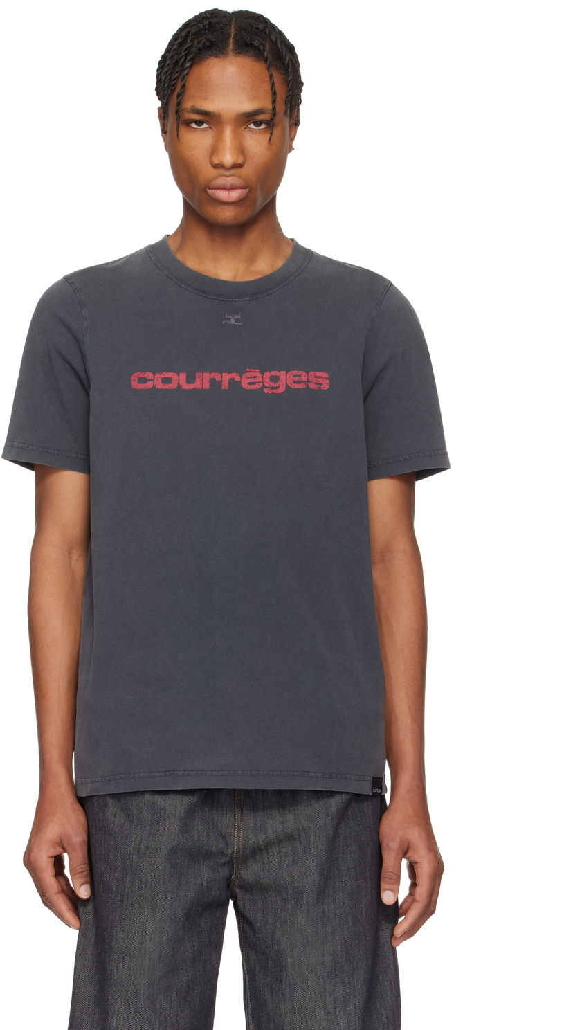 T-paita Courrèges Courrèges 'AC' Printed Stone T-Shirt Harmaa | 125JTS008JS0109