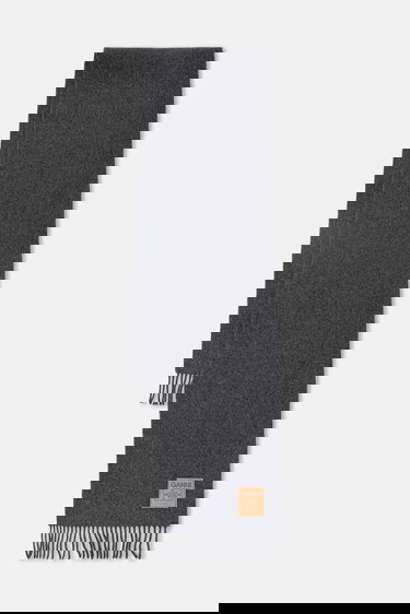 Huivi GANNI Smooth Double Face Wool Solid Scarf Harmaa | A6932, 0