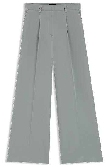 Housut BOSS Stretch Wide-Leg Trousers Harmaa | 50545580