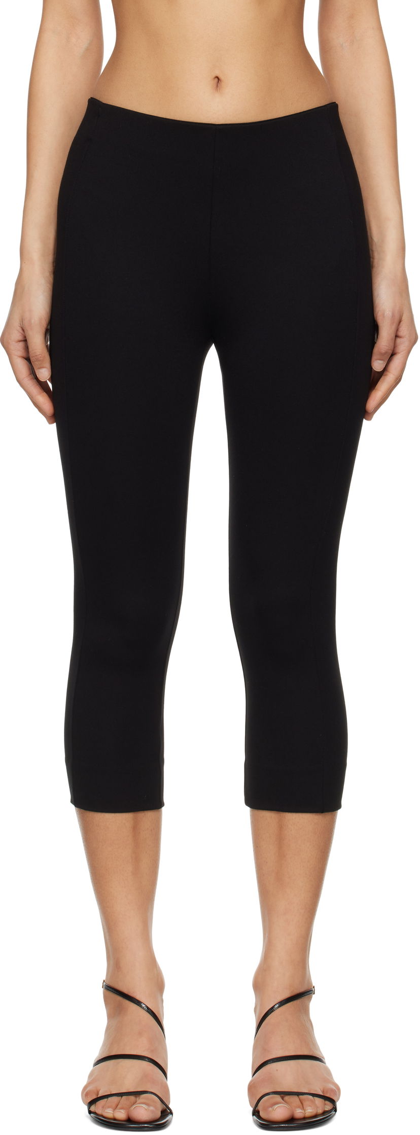 Leggingsit rag & bone Rag & Bone Simone Ponte Capri Trousers Musta | WAC24PT037LC37