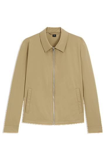 Takki BOSS BECKHAM x BOSS Cotton Blend Zip-Up Jacket Beige | 50549075