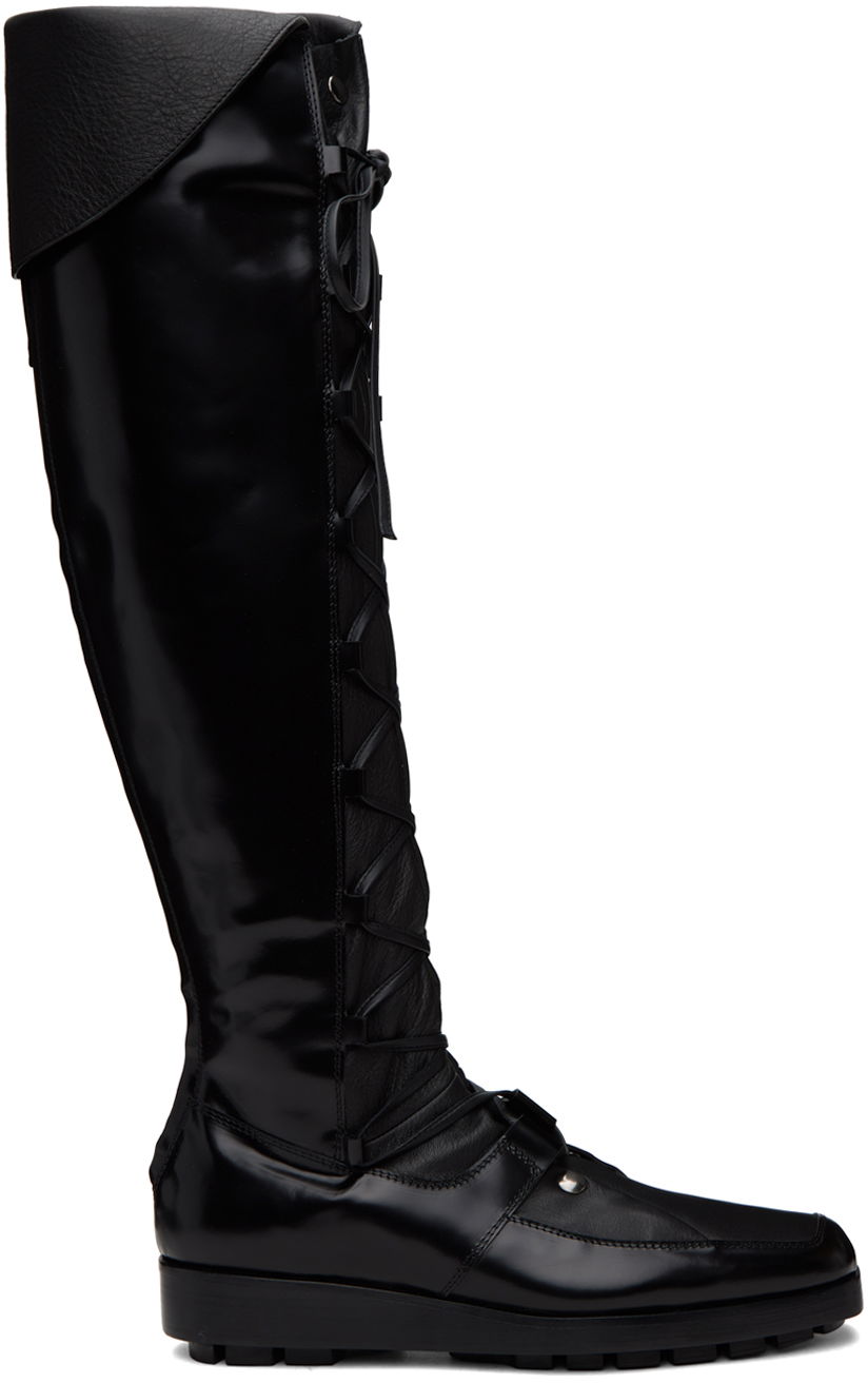 Vaatteet KIKO KOSTADINOV Kiko Kostadinov Priam Lace-Up Knee-High Boots Musta | KKAW23FT02-96