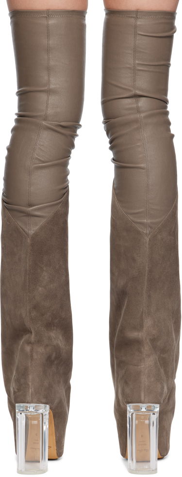 Mekko Rick Owens Rick Owens Hollywood Taco Kiss Suede Tall Boots Harmaa | RO01E7843 LSLVS0, 1