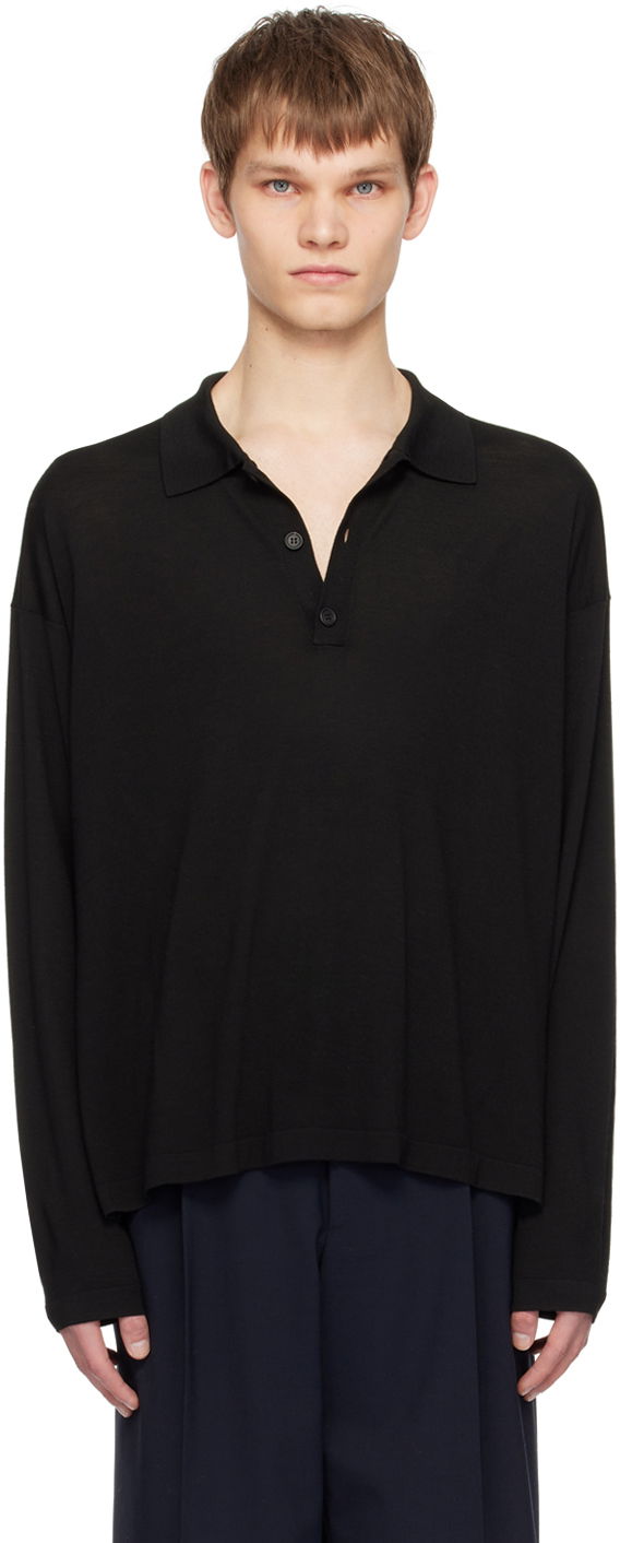 Poolopaita The Row Long Sleeve Polo Musta | 268-Y590