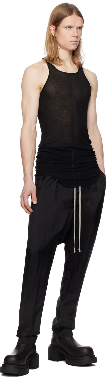 Tankkitoppi Rick Owens Rick Owens Hollywood Basic Rib Tank Top Musta | RU01E5150 RC, 3