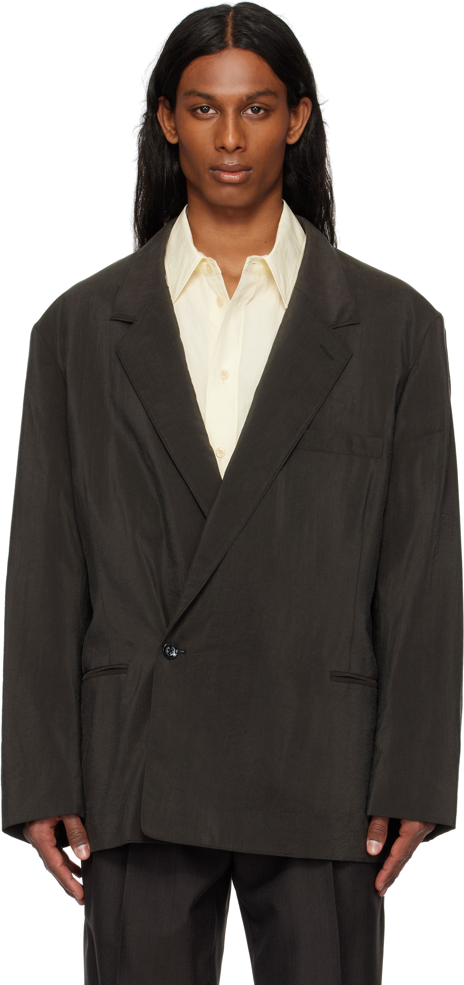Takki LEMAIRE Lemaire Soft Double-Breasted Blazer Musta | JA1076 LF1308, 0