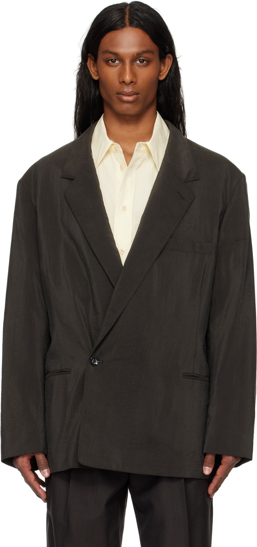 Takki LEMAIRE Lemaire Soft Double-Breasted Blazer Musta | JA1076 LF1308