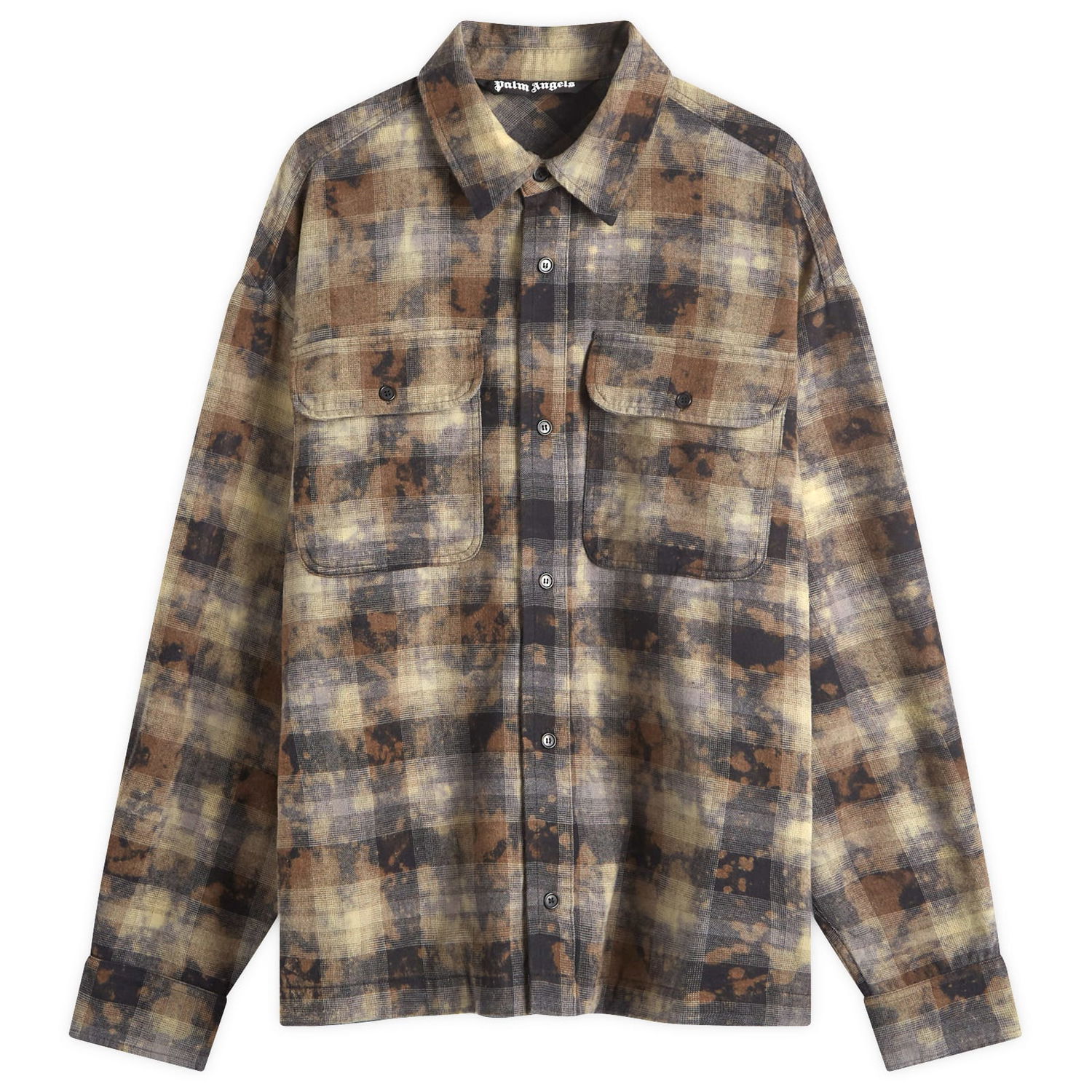Paita Palm Angels Logo Checked Shirt Harmaa | PMGE043F24FAB0010903, 0