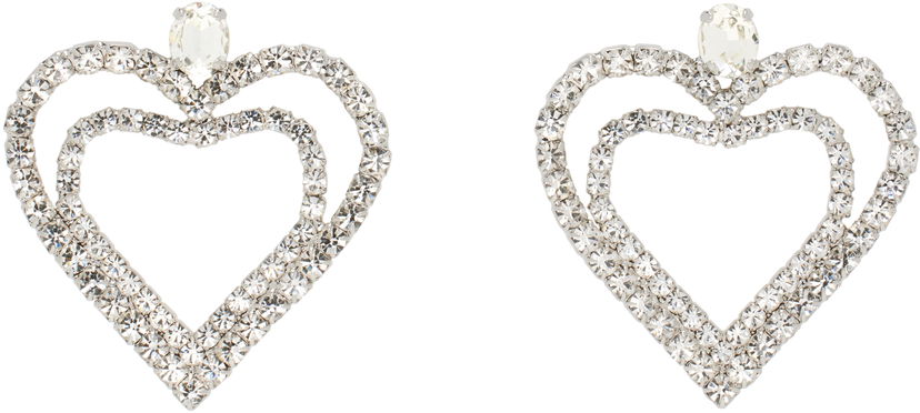 Korvakorut Blumarine Blumarine Rhinestone Hearts Drop Earrings Metallinen | P522W320A