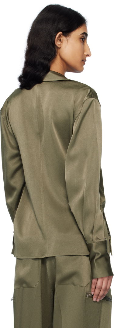 Paita Helmut Lang Helmut Lang Relaxed Wrap Satin Blouse Vihreä | O09HW501, 2