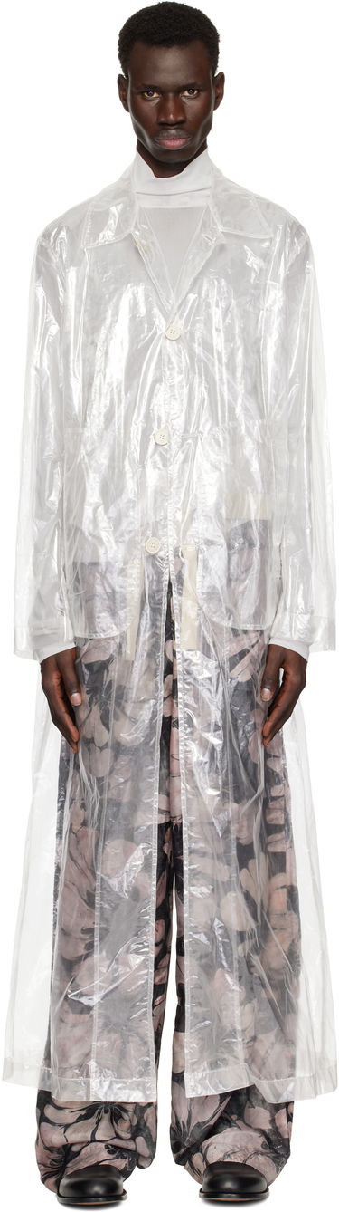 Sadetakki Dries Van Noten Dries Van Noten Transparent Nylon Long Coat Valkoinen | 251-020213-1257, 0