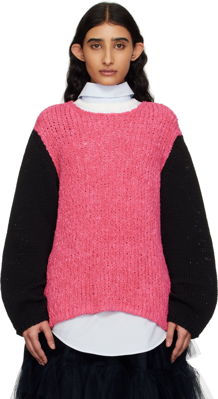 Villapaita Comme des Garçons Crewneck Sweater by Homme Plus Vaaleanpunainen | PO-N005-S25