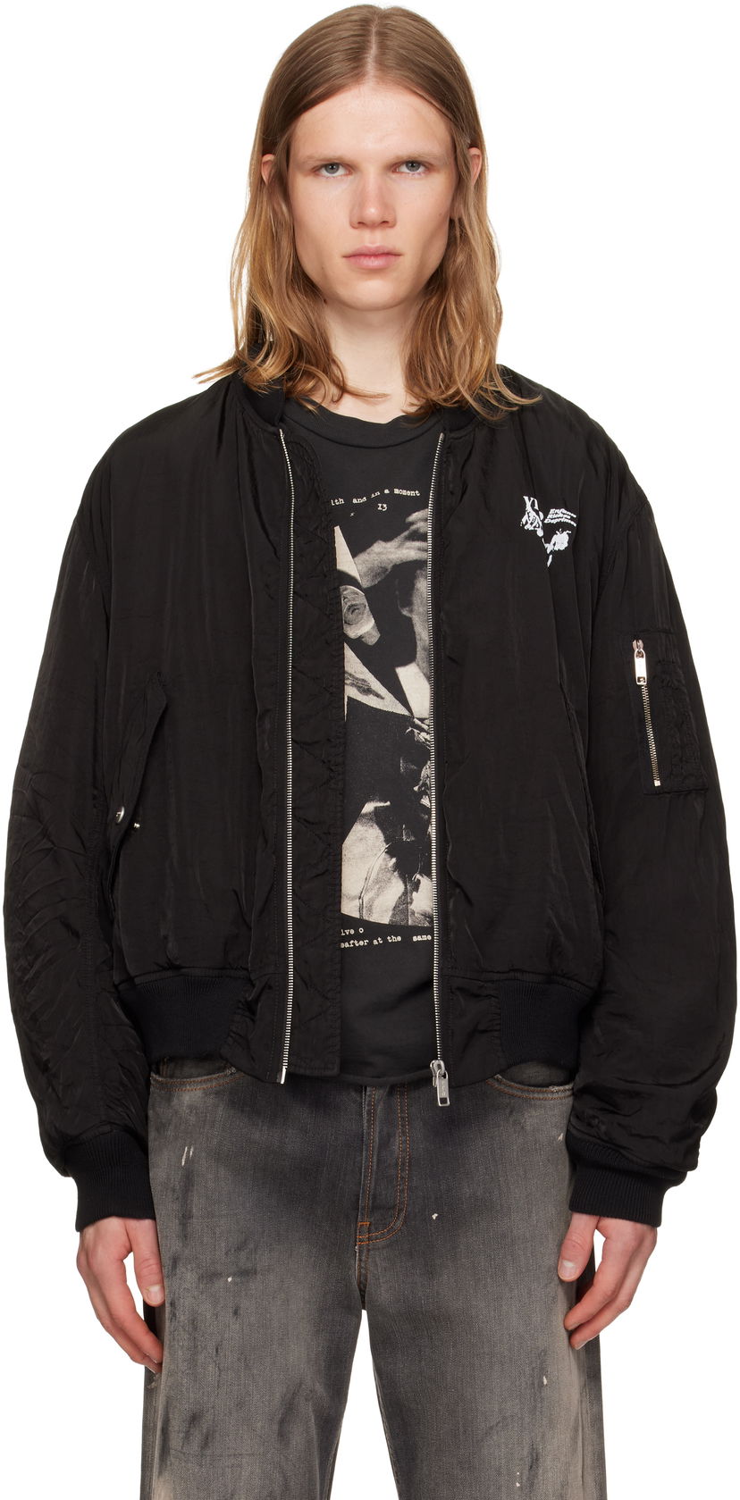 Bomber-takki Enfants Riches Déprimés Enfants Riches Déprimés 'Enfants Video' Bomber Jacket Musta | 030-535