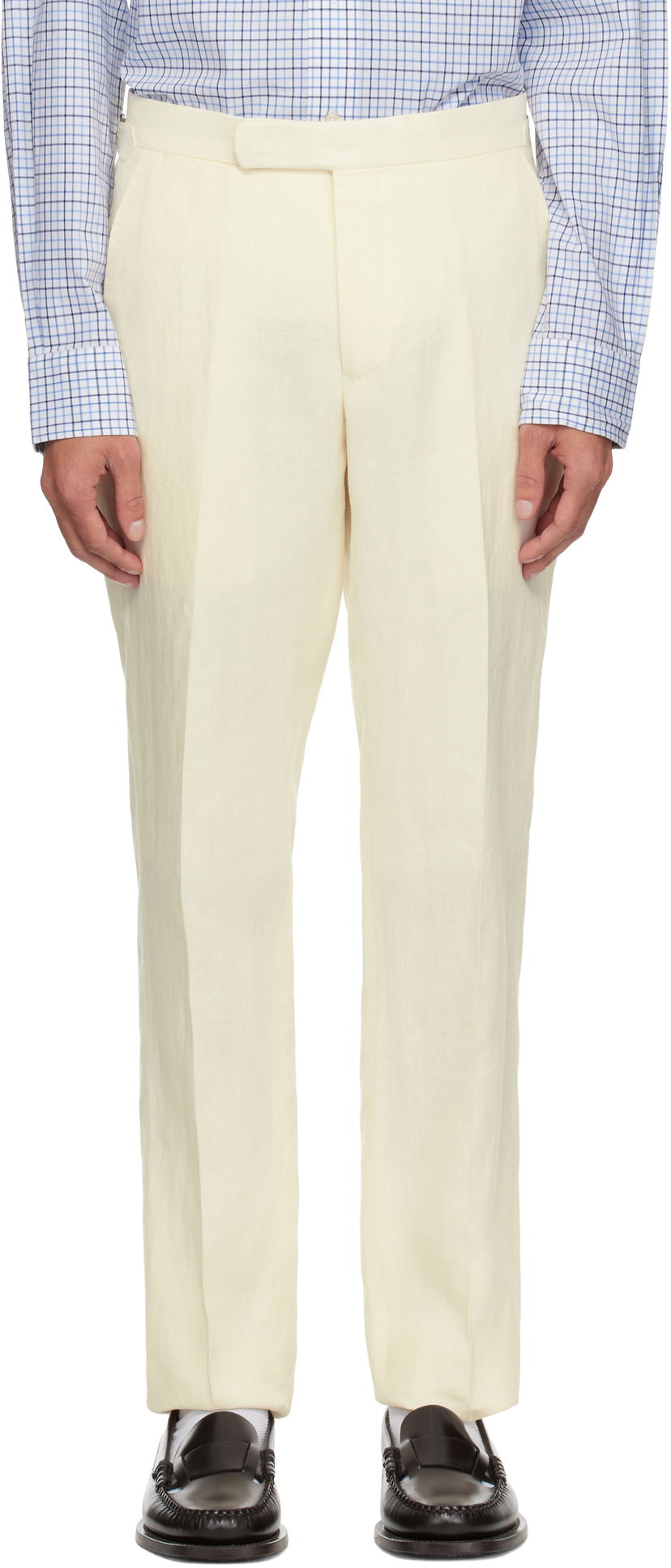 Housut Polo by Ralph Lauren Polo Ralph Lauren Linen Suit Trousers Beige | 715793698003