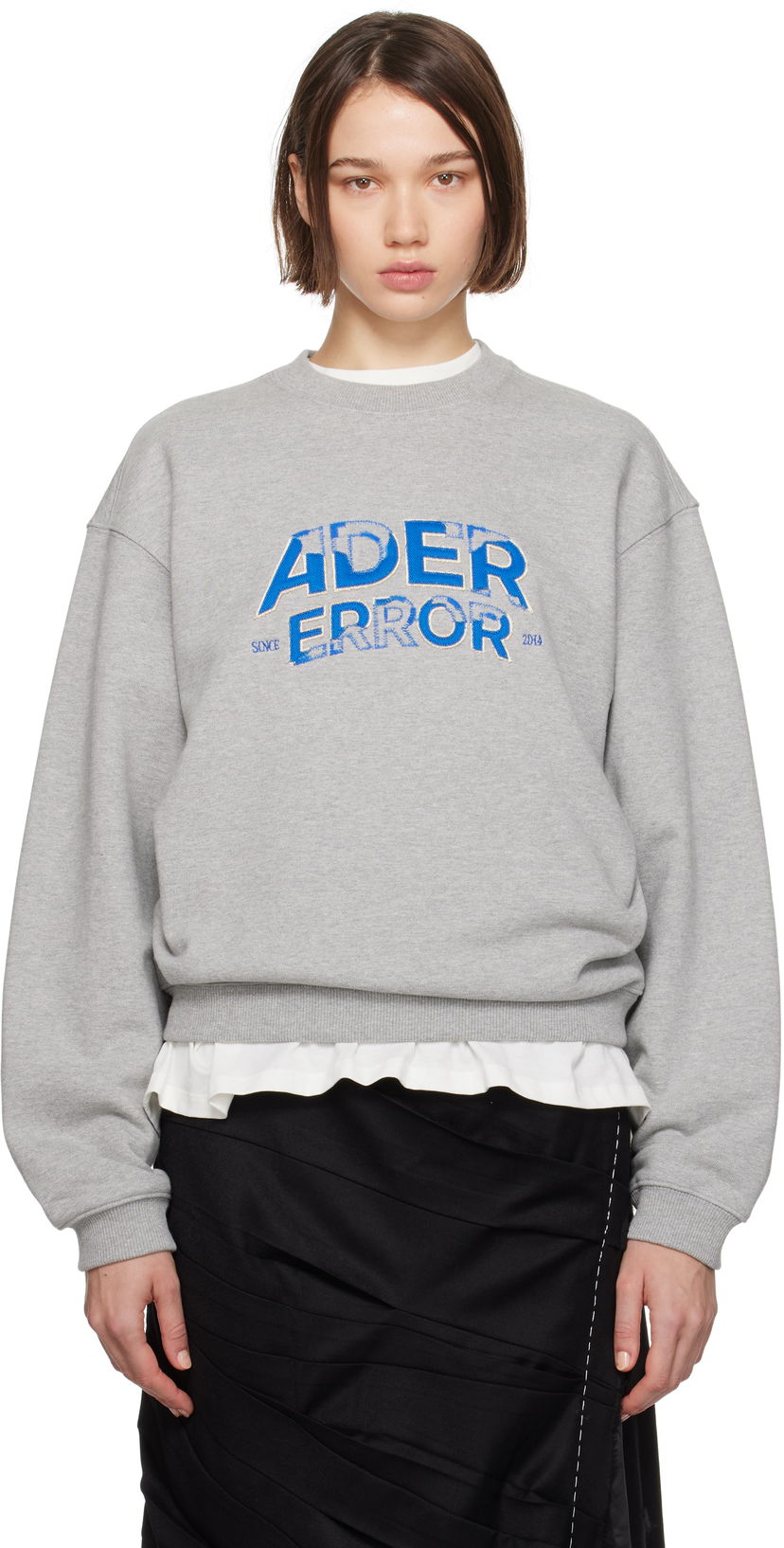 Huppari ADER ERROR Graphic Print Crewneck Sweatshirt Harmaa | BN25FYSW0101GR