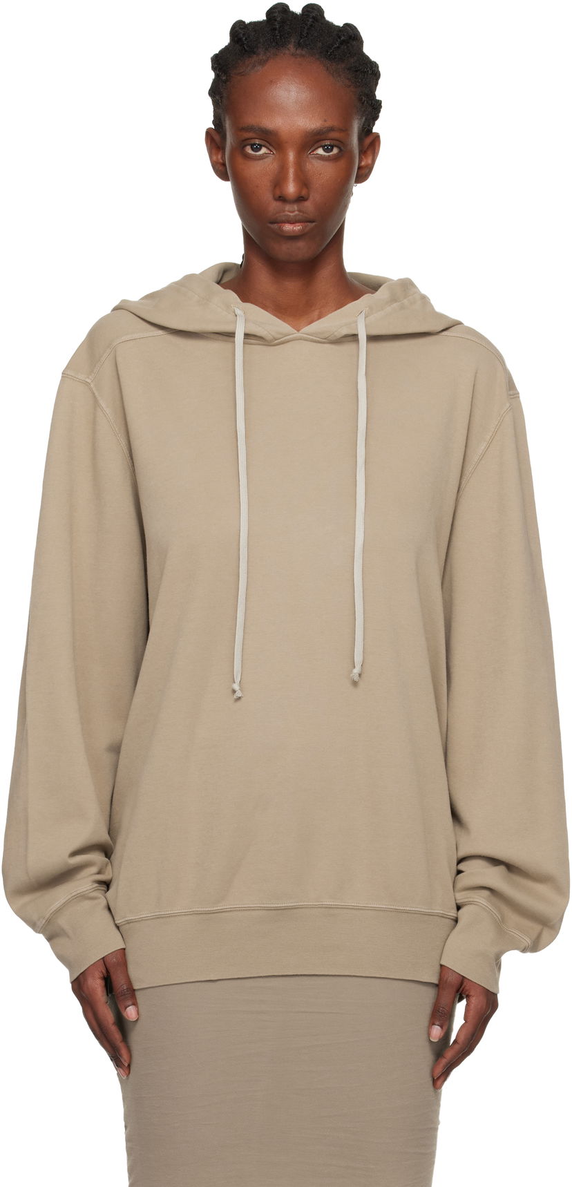 Huppari Rick Owens Concordians Oversized Hoodie Beige | DS02E7241 JDBP