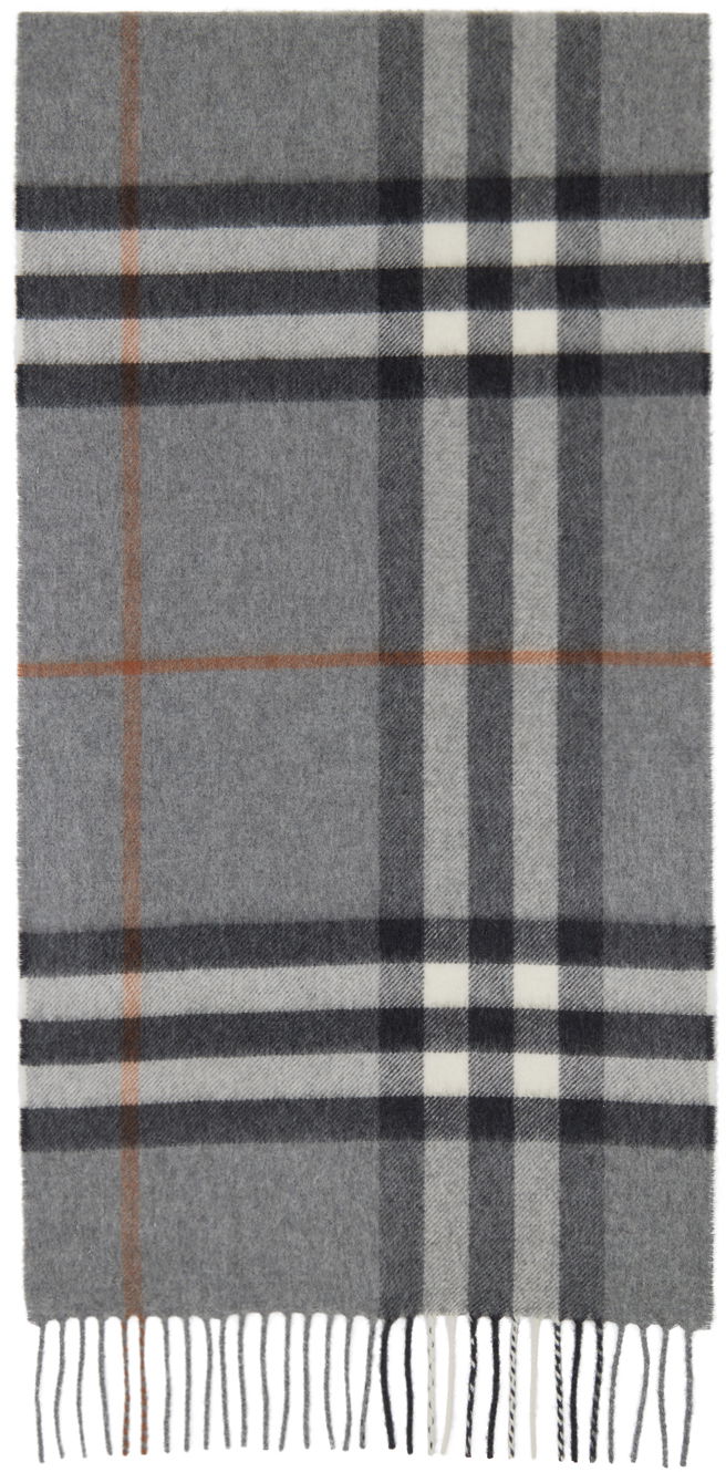 Huivi Burberry Check Scarf Gray Harmaa | 8016395