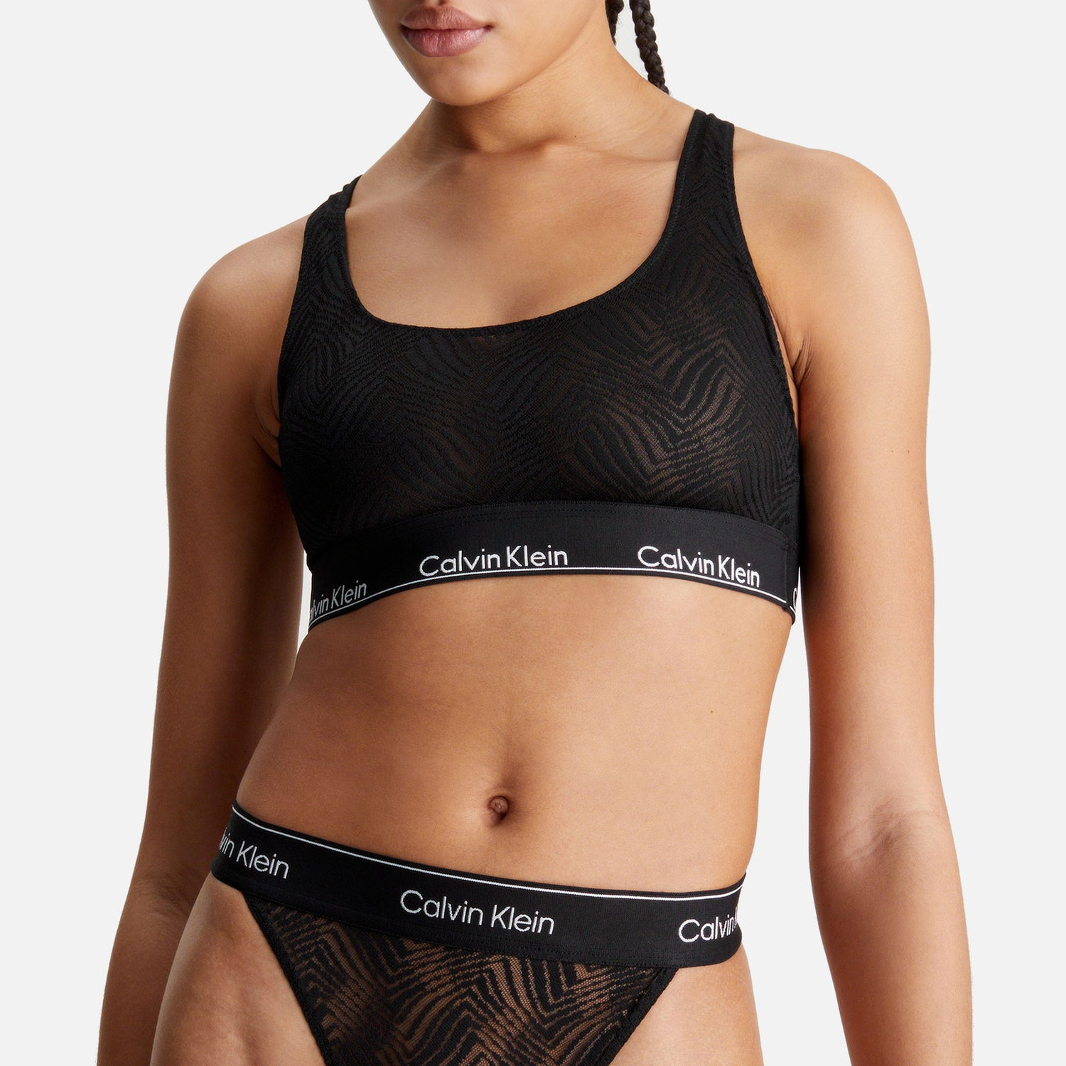 Vaatteet ja asusteet CALVIN KLEIN Modern Semi-Sheer Stretch-Lace Unlined Bralette - XS Musta | 000QF7708EUB1, 1