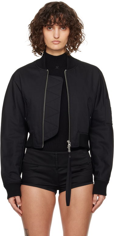 Bomber-takki Courrèges Courrèges Cropped Scuba Bomber Jacket Musta | 125CBL265PL0177, 0